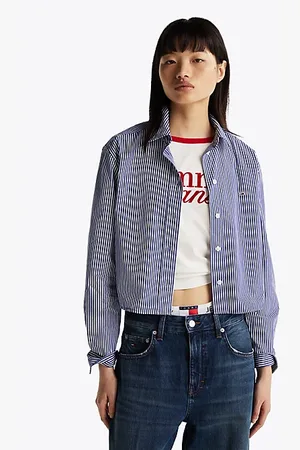 Tommy Hilfiger Luźna popelinowa koszula o skróconym kroju