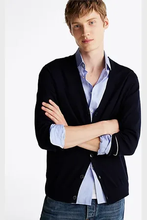 Tommy Hilfiger Kardigan Smart Casual z kontrastowymi mankietami
