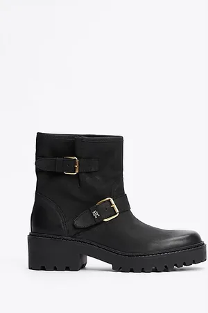 Tommy Hilfiger Skórzane buty typu biker ze sprzączkami