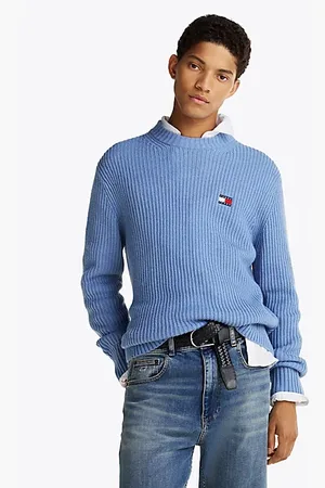 Tommy Hilfiger Sweter z prążkowanej dzianiny z naszywką Tommy