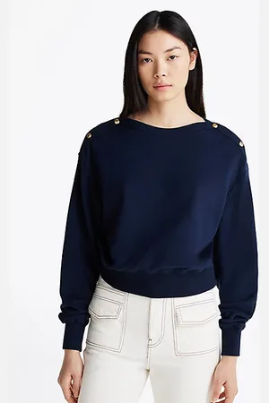 Tommy Hilfiger Bluza z dekoltem w łódkę i guzikami