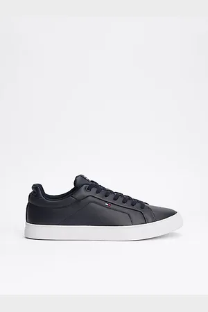 Tommy Hilfiger Skórzane tenisówki z wyhaftowaną flagą