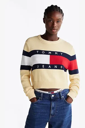 Tommy Hilfiger Sweter o luźnym kroju z flagą