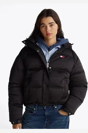 Tommy Hilfiger Puchowa kurtka z kapturem i logo