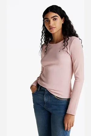 Tommy Hilfiger Prążkowany T-shirt z długim rękawem