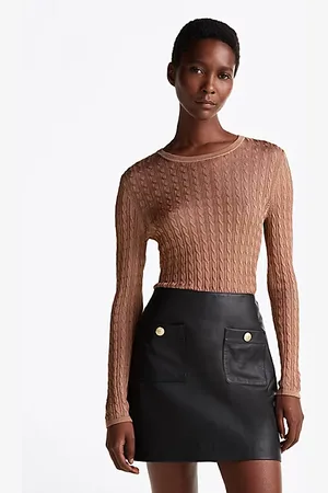 Tommy Hilfiger Wąski sweter o splocie warkoczowym