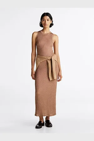 Tommy Hilfiger Wąska sukienka maxi ze splotem warkoczowym
