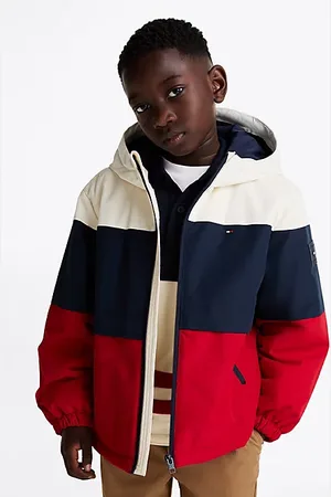 Tommy Hilfiger Ocieplana kurtka z blokami kolorów i kapturem