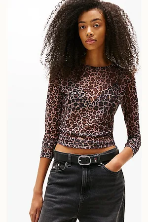 Tommy Hilfiger Top z długim rękawem z siateczki z nadrukiem