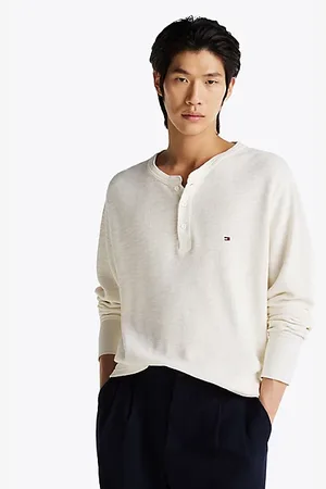 Tommy Hilfiger T-shirt z długim rękawem i dekoltem henley