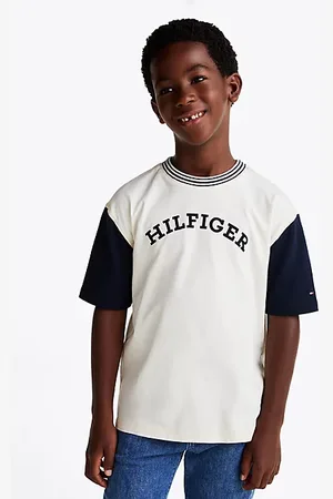 Tommy Hilfiger T-shirt z flokowanym logo Hilfiger Monotype