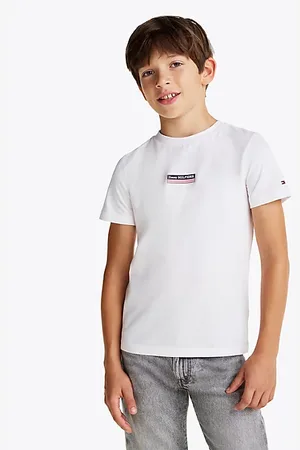 Tommy Hilfiger Melanżowy T-shirt z logo Hilfiger Monotype