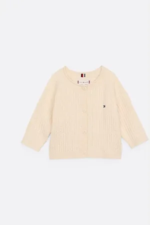 Tommy Hilfiger Kardigan ze splotem łańcuszkowym