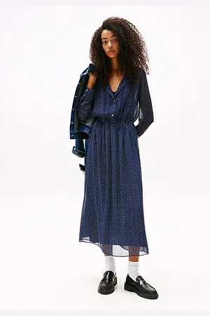 Tommy Hilfiger Plisowana sukienka midi w gwiazdki