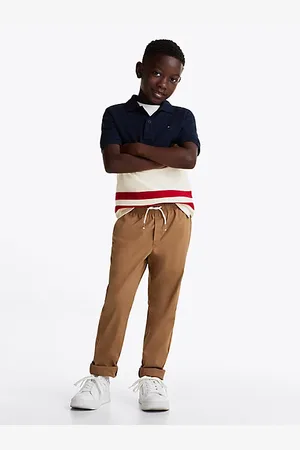 Tommy Hilfiger Lekkie tkaninowe spodnie z troczkami