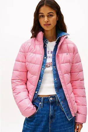 Tommy Hilfiger Puchowa kurtka z błyszczącym wykończeniem