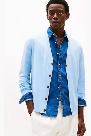 Tommy Hilfiger Kardigan Smart Casual z kontrastowymi mankietami
