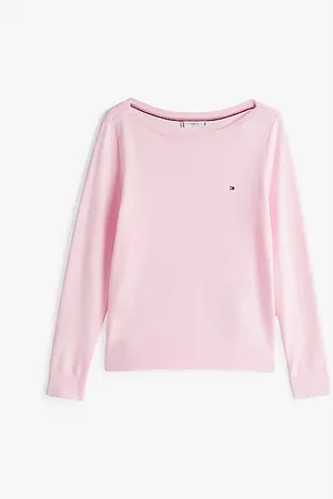 Tommy Hilfiger Dżersejowy sweter z dekoltem w łódkę