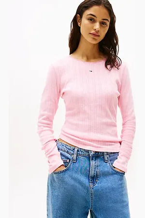 Tommy Hilfiger Ażurowy T-shirt z długim rękawem