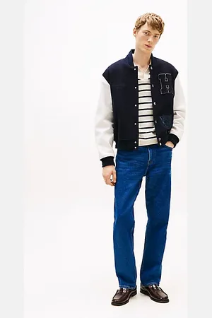 Tommy Hilfiger Jeansy z prostymi nogawkami Denton z przetarciami