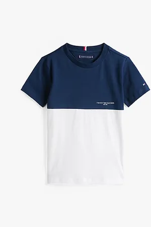 Tommy Hilfiger T-shirt z blokami kolorów i okrągłym dekoltem
