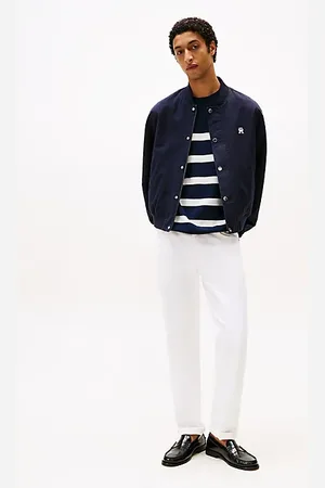 Tommy Hilfiger Białe jeansy Denton o prostym kroju