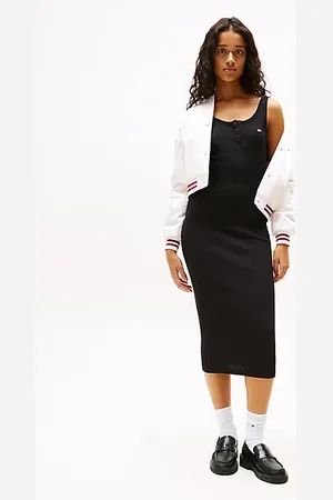Tommy Hilfiger Sukienka midi bodycon o prążkowanej fakturze