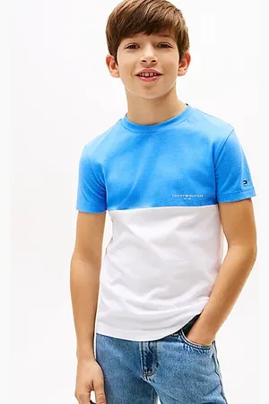 Tommy Hilfiger T-shirt z blokami kolorów i okrągłym dekoltem