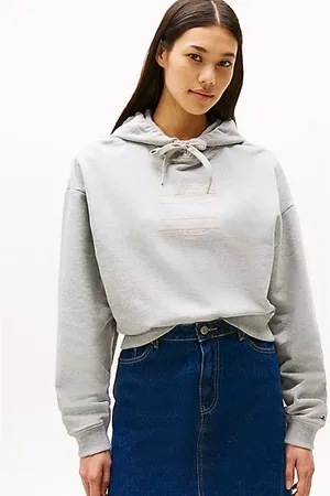 Tommy Hilfiger Luźna bluza z kapturem z flagą Hilfiger