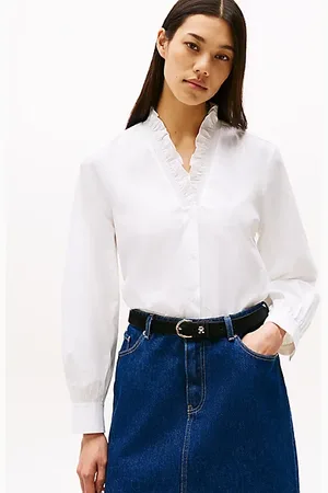 Tommy Hilfiger Bluzka o regularnym kroju z dekoltem w szpic