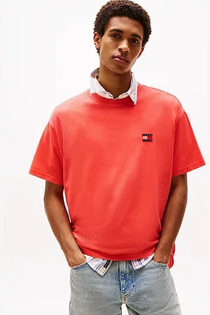 Tommy Hilfiger T-shirt o luźnym kroju z tkaną naszywką