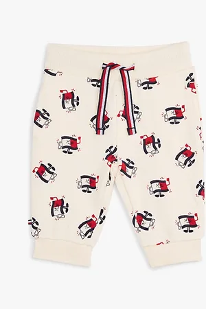 Tommy Hilfiger Joggery z nadrukiem i troczkami
