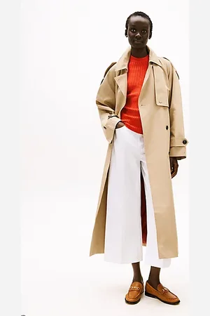 Tommy Hilfiger Nieprzemakalny trencz o kroju oversize