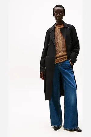 Tommy Hilfiger Dwurzędowy trencz z paskiem