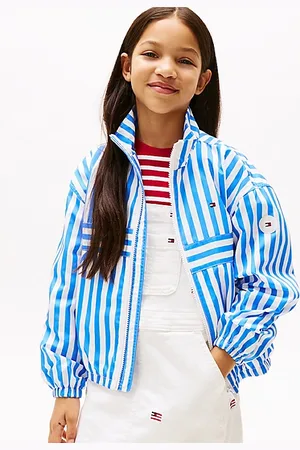 Tommy Hilfiger Luźna kurtka przeciwwiatrowa w paski