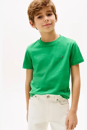 Tommy Hilfiger T-shirt z okrągłym dekoltem i wyhaftowaną flagą