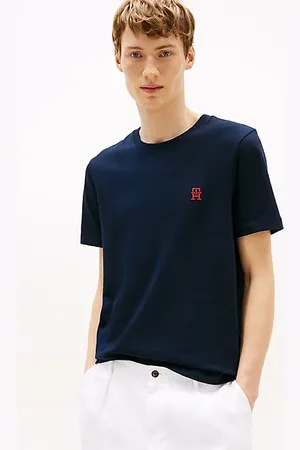 Tommy Hilfiger T-shirt z kontrastowym haftem z monogramem TH