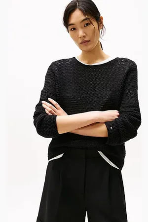 Tommy Hilfiger Szydełkowy sweter z ażurowym wzorem