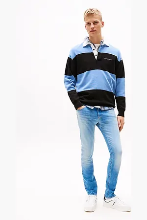 Tommy Hilfiger Wąskie jeansy Scanton z efektem wyblaknięcia