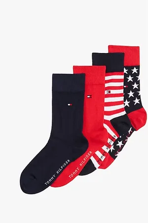 Tommy Hilfiger Zestaw 4 par skarpetek z motywem gwiazd i pasków