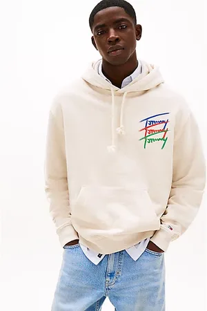 Tommy Hilfiger Luźna bluza z kapturem i logo z podpisem Tommy