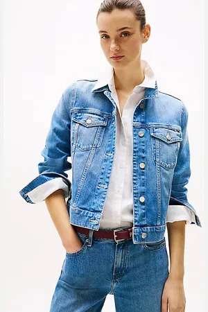 Tommy Hilfiger Denimowa kurtka z efektem wyblaknięcia