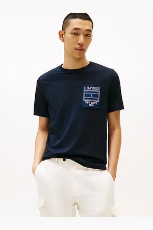 Tommy Hilfiger T-shirt z okrągłym dekoltem i naszywką z logo