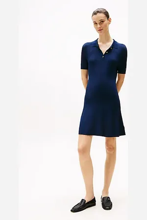 Tommy Hilfiger Prążkowana sukienka polo o długości mini