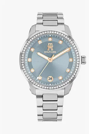 Tommy Hilfiger Zegarek z niebieską tarczą i monogramem TH