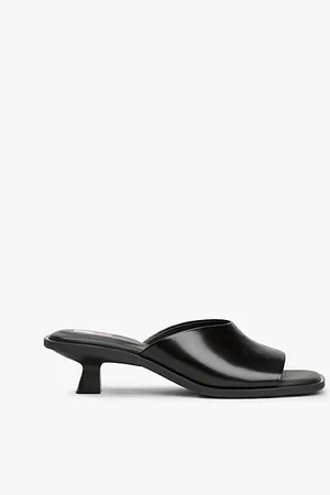 Tommy Hilfiger Skórzane mule na obcasie typu kaczuszka