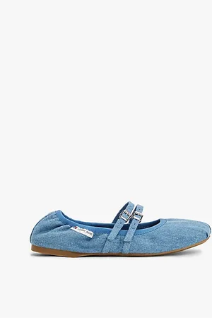 Tommy Hilfiger Denimowe baleriny z podwójnym paskiem