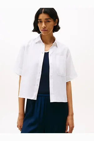 Tommy Hilfiger Lniana koszula o luźnym kroju