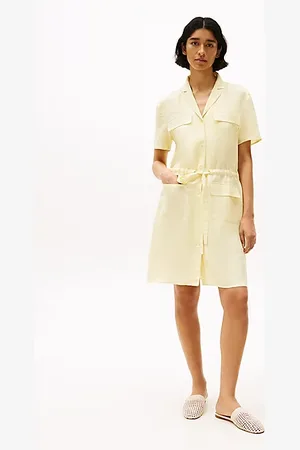 Tommy Hilfiger Sukienka koszulowa mini z mieszanki lnu