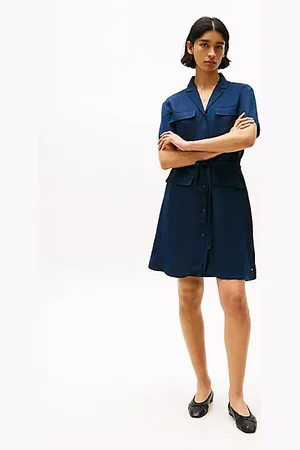 Tommy Hilfiger Sukienka koszulowa mini z mieszanki lnu